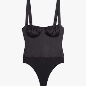 Danielle Bernstein Ruched Charmeuse Bodysuit